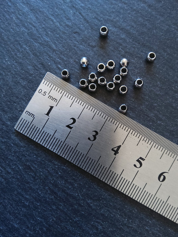 12 or 60 Stainless Steel 4mm Barrel Beads Smooth Solid Round Spacer 4x3mm with 2.1mm Hole