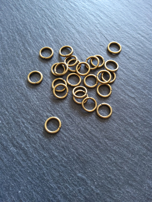 80 or 400 Strong Jump Rings Antique Bronze 10mm Diameter 1.5mm Thick