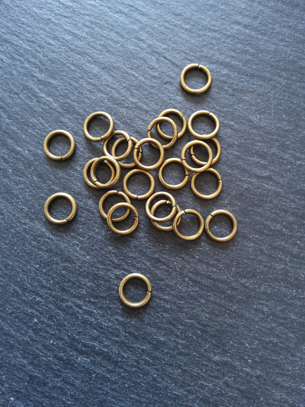 80 or 400 Strong Jump Rings Antique Bronze 10mm Diameter 1.5mm Thick