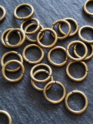 80 or 400 Strong Jump Rings Antique Bronze 10mm Diameter 1.5mm Thick