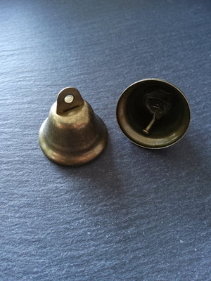 5 or 25 Large Antique Bronze Tone Iron Bells 36 Long x 38mm Diameter