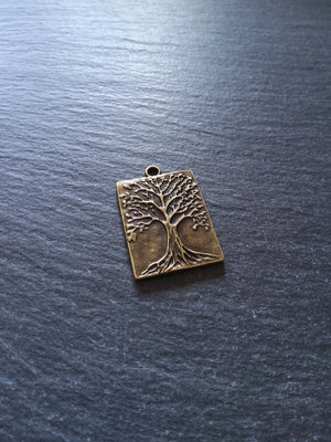 2 or 10 Antique Bronze Tree Pendants 32x22mm