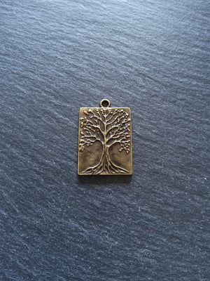 2 or 10 Antique Bronze Tree Pendants 32x22mm