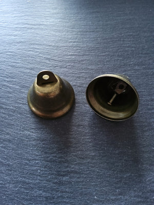 5 or 25 Large Antique Bronze Tone Iron Bells 36 Long x 38mm Diameter