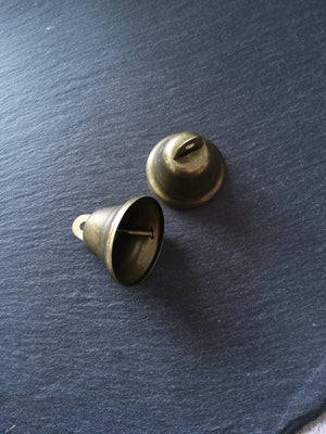 5 or 25 Large Antique Bronze Tone Iron Bells 36 Long x 38mm Diameter