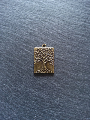 2 or 10 Antique Bronze Tree Pendants 32x22mm