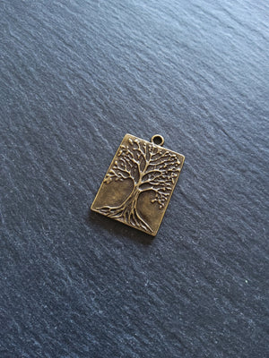 2 or 10 Antique Bronze Tree Pendants 32x22mm