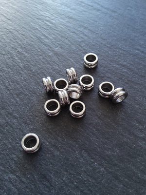 10 or 50 Stainless Steel 8mm Solid Round Macaron Spacer Beads 8x4mm. Hole: 5mm