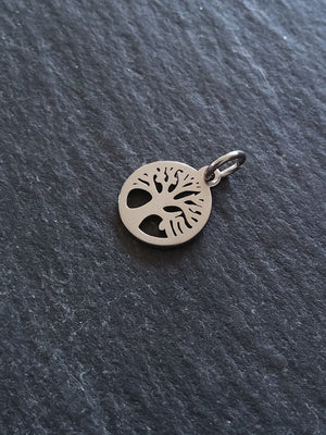 6 or 30 Stainless Steel Tree of Life Charms 12x10mm