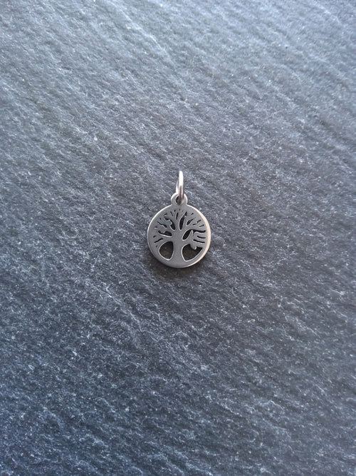6 or 30 Stainless Steel Tree of Life Charms 12x10mm