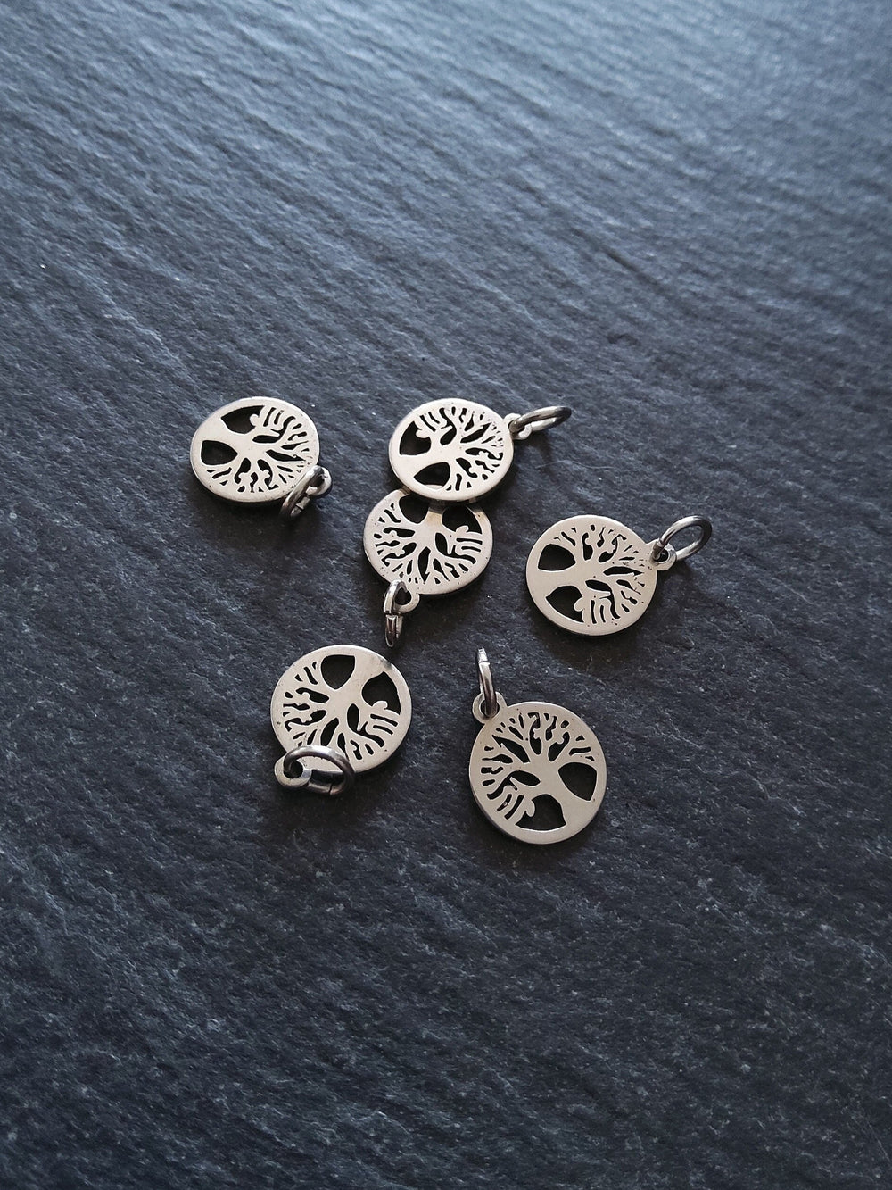 6 or 30 Stainless Steel Tree of Life Charms 12x10mm