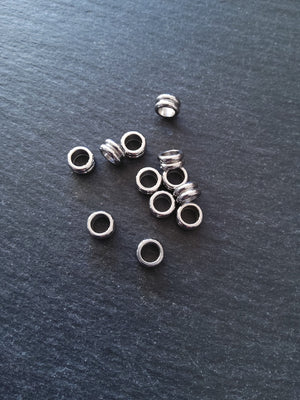 10 or 50 Stainless Steel 8mm Solid Round Macaron Spacer Beads 8x4mm. Hole: 5mm