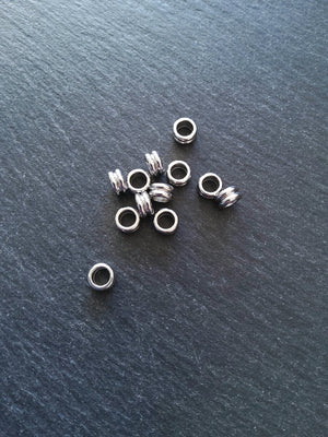 10 or 50 Stainless Steel 8mm Solid Round Macaron Spacer Beads 8x4mm. Hole: 5mm