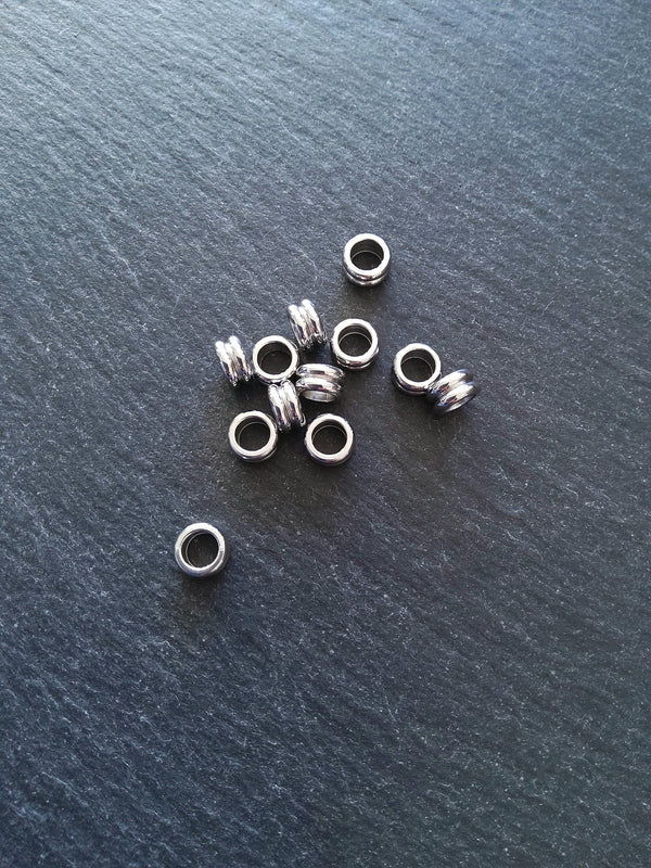 10 or 50 Stainless Steel 8mm Solid Round Macaron Spacer Beads 8x4mm. Hole: 5mm