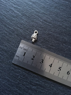 20 or 100 Little Mushroom Toadstool Charms Antique Silver Tone 13x7mm
