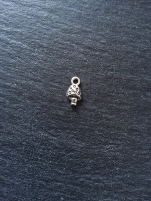 20 or 100 Little Mushroom Toadstool Charms Antique Silver Tone 13x7mm
