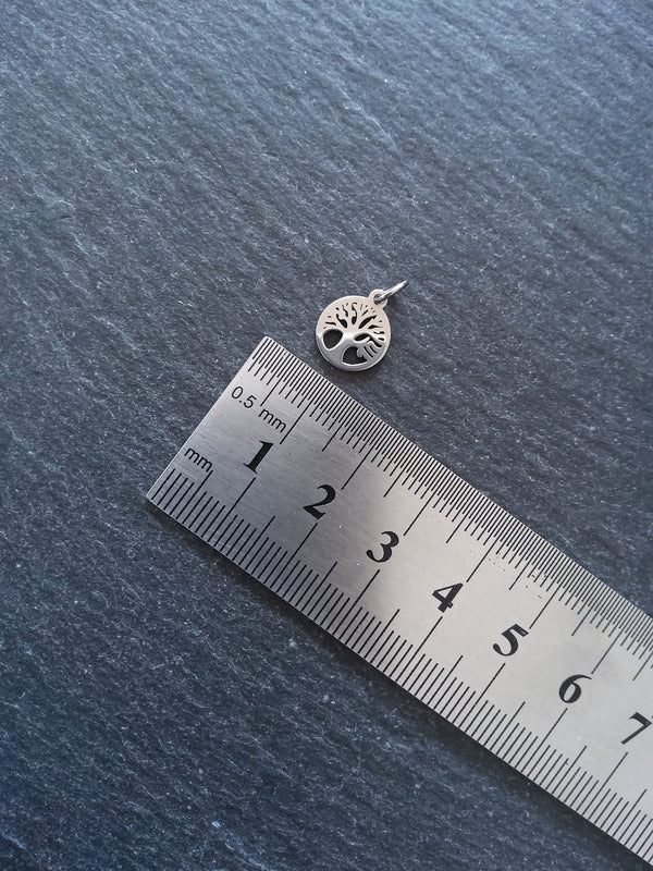 6 or 30 Stainless Steel Tree of Life Charms 12x10mm