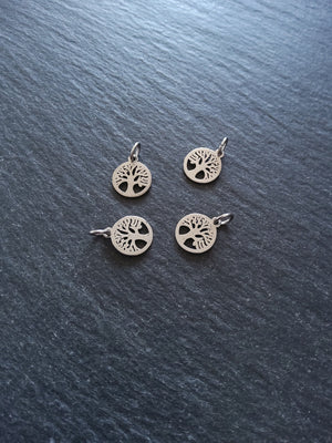 6 or 30 Stainless Steel Tree of Life Charms 12x10mm