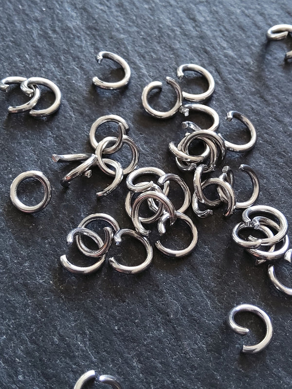 100 or 500 Stainless Steel 6mm Open Jump Rings Strong 1mm (19 Gauge)