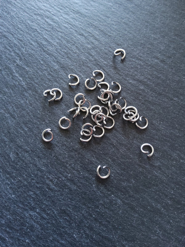 100 or 500 Stainless Steel 6mm Open Jump Rings Strong 1mm (19 Gauge)