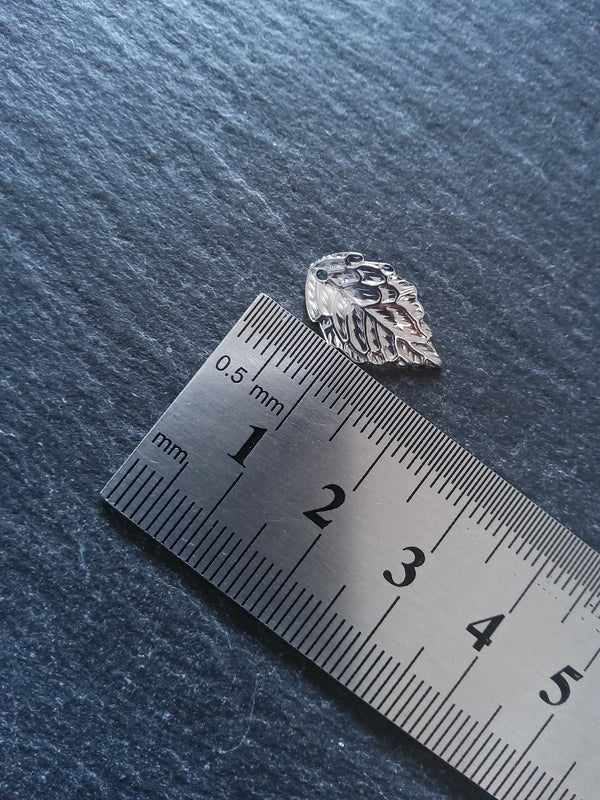 20 or 100 Stainless Steel Leaf Charms 17x10x1mm