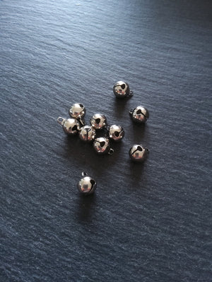 20 or 100 Antique Silver Tone 10mm Brass Bells Bell Charms 13x10mm