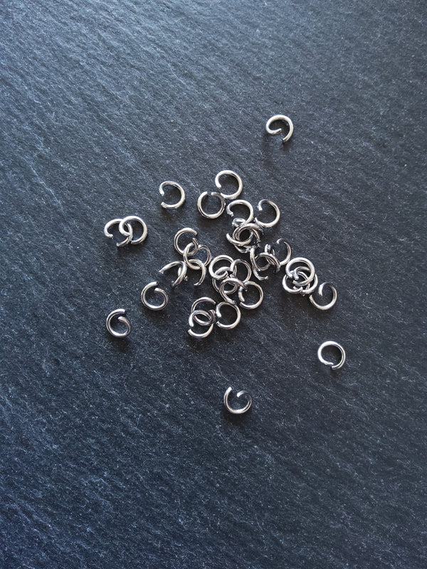 100 or 500 Stainless Steel 6mm Open Jump Rings Strong 1mm (19 Gauge)