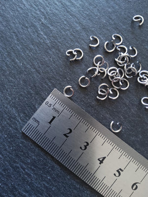 100 or 500 Stainless Steel 6mm Open Jump Rings Strong 1mm (19 Gauge)