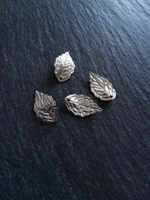 20 or 100 Stainless Steel Leaf Charms 17x10x1mm