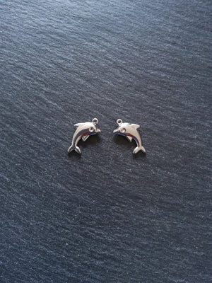 10 or 50 Dolphin Charms Stainless Steel 22x14x3mm