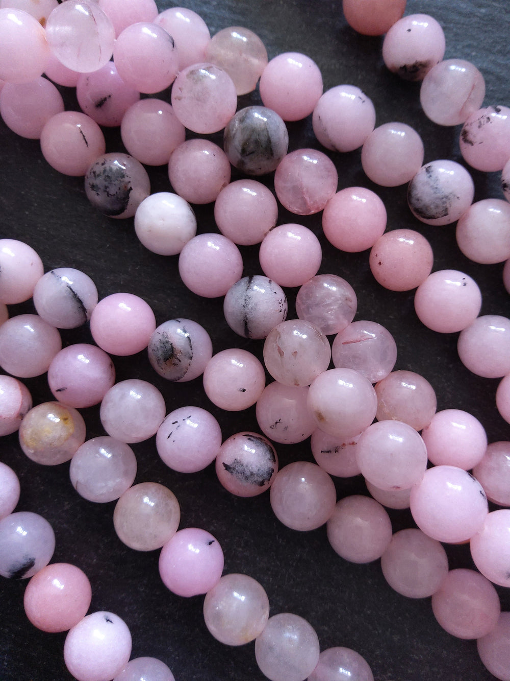 8.5mm Cherry Blossom Jasper Round Beads Full 15.5 inch Strand