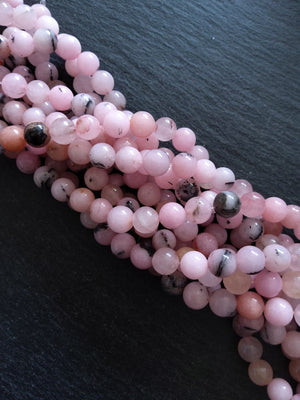 8.5mm Cherry Blossom Jasper Round Beads Full 15.5 inch Strand
