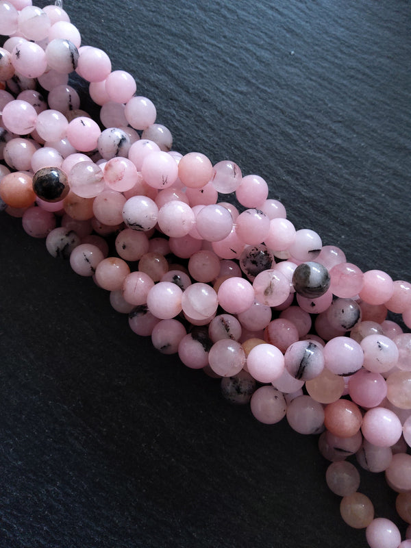 8.5mm Cherry Blossom Jasper Round Beads Full 15.5 inch Strand