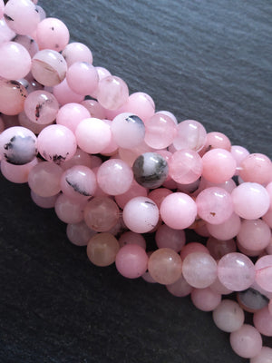 8.5mm Cherry Blossom Jasper Round Beads Full 15.5 inch Strand