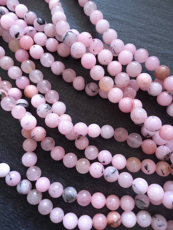 8.5mm Cherry Blossom Jasper Round Beads Full 15.5 inch Strand