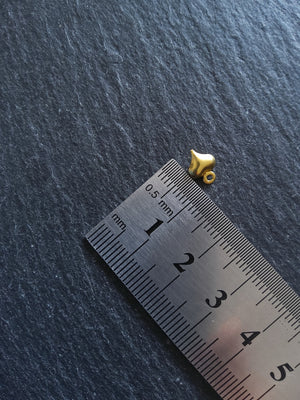 20 or 100 Tiny Heart Charms Gold Plated 9x6x3mm