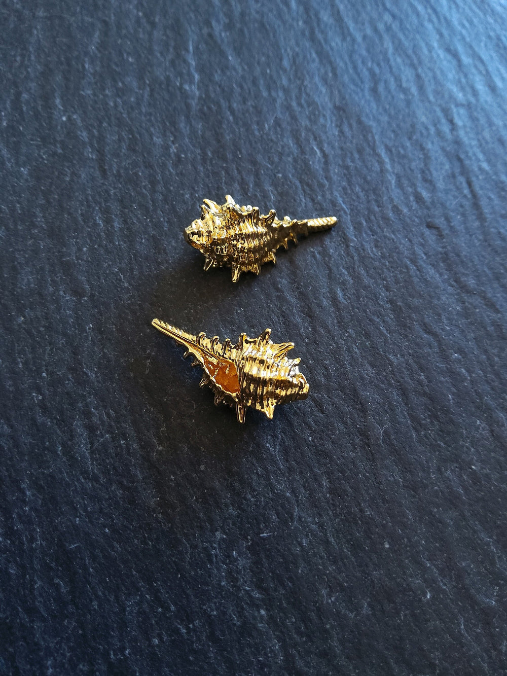 2 or 10 Conch Sea Shell Charms Real 18K Gold Plated Brass 20x11x9mm Nickel FREE