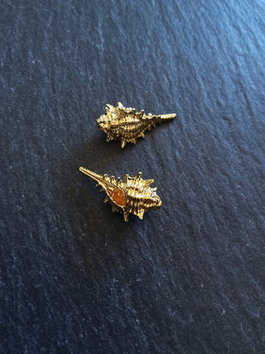 2 or 10 Conch Sea Shell Charms Real 18K Gold Plated Brass 20x11x9mm Nickel FREE