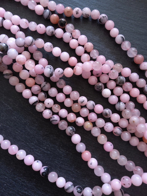 8.5mm Cherry Blossom Jasper Round Beads Full 15.5 inch Strand