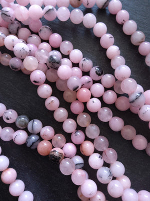 8.5mm Cherry Blossom Jasper Round Beads Full 15.5 inch Strand