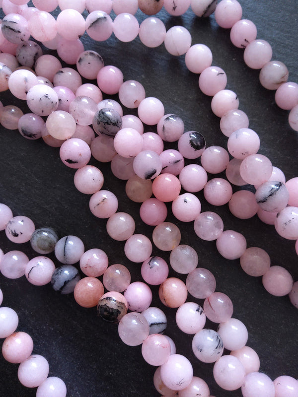 8.5mm Cherry Blossom Jasper Round Beads Full 15.5 inch Strand
