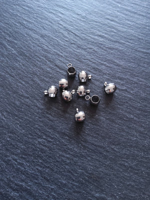 10 or 50 Stainless Steel 5mm Bail Beads 9x6x5mm Hole: 4mm