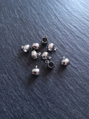 10 or 50 Stainless Steel 5mm Bail Beads 9x6x5mm Hole: 4mm