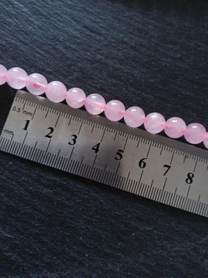 8mm to 8.5mm Undyed Natural Rose Quartz Beads Round Full 15 inch Strand
