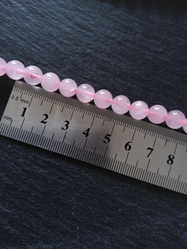 8mm to 8.5mm Undyed Natural Rose Quartz Beads Round Full 15 inch Strand