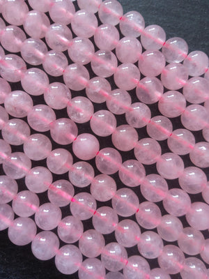 8mm to 8.5mm Undyed Natural Rose Quartz Beads Round Full 15 inch Strand