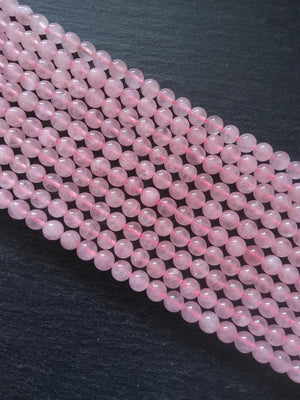 8mm to 8.5mm Undyed Natural Rose Quartz Beads Round Full 15 inch Strand