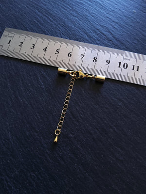 2 or 10 Genuine 24K Plated Gold End Cap Sets for 3.5mm Cord (4mm end caps)