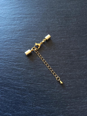 2 or 10 Genuine 24K Plated Gold End Cap Sets for 3.5mm Cord (4mm end caps)