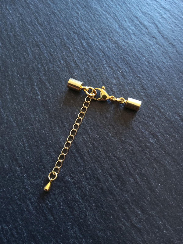 2 or 10 Genuine 24K Plated Gold End Cap Sets for 3.5mm Cord (4mm end caps)